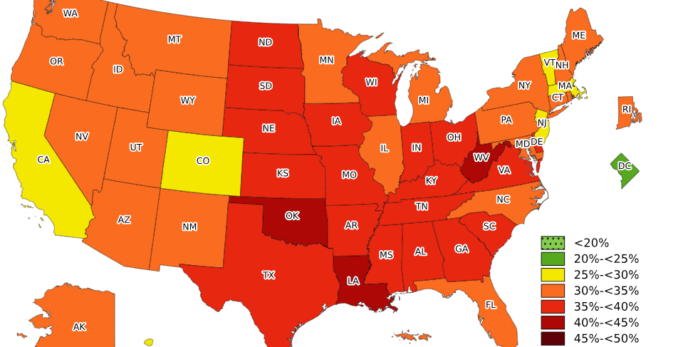 Adult Obesity Prevalence Maps